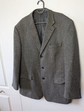 MANTLES 100% Pure New Wool Men Blazer Classic No Size Tag Office Grand Pa Style